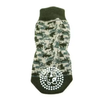 Green Camo Non-Skid Socks