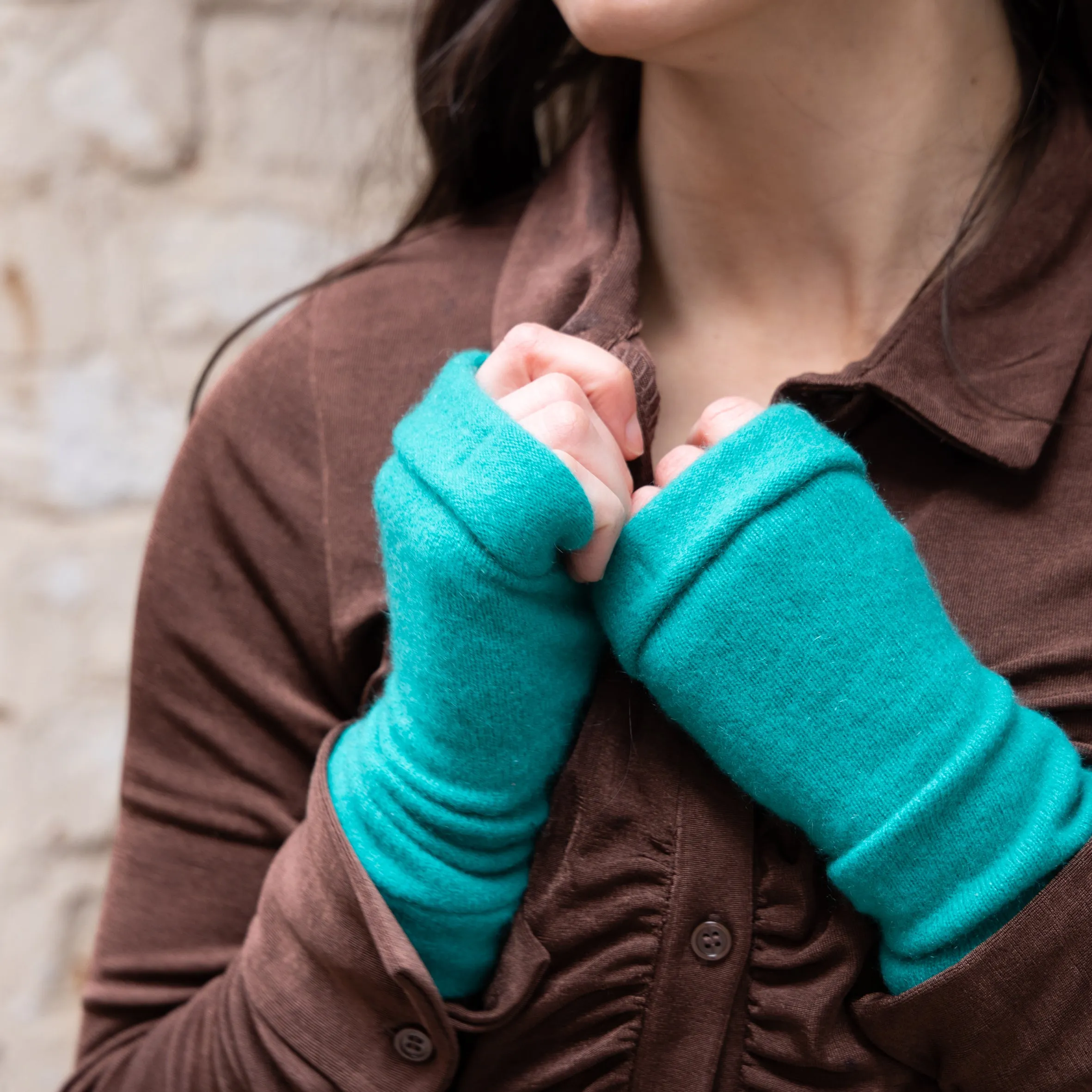 Green Mix Fingerless Gloves - Lucky Dip