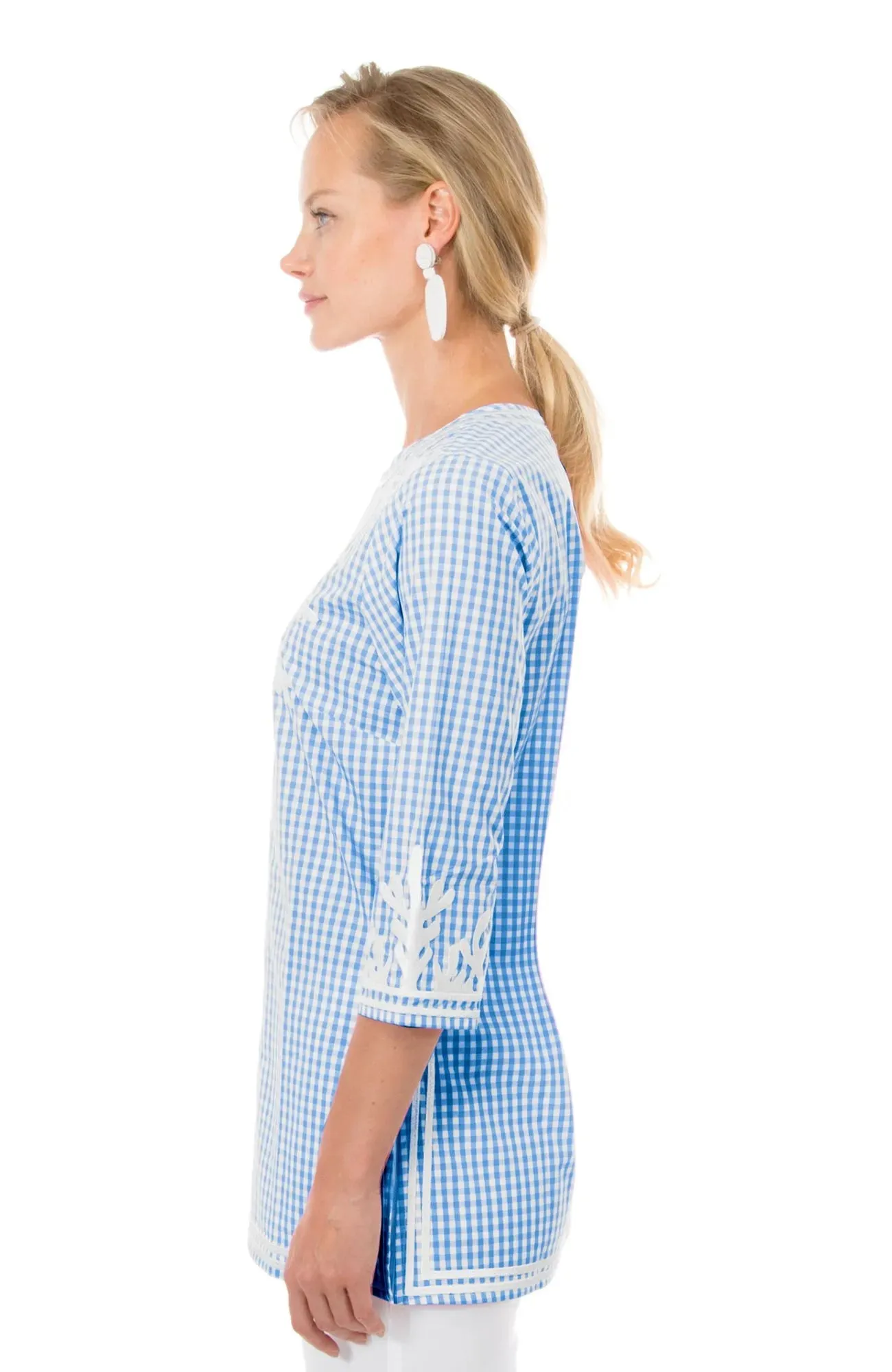 Gretchen Scott | Embroidered Gingham Reef Tunic | Women's