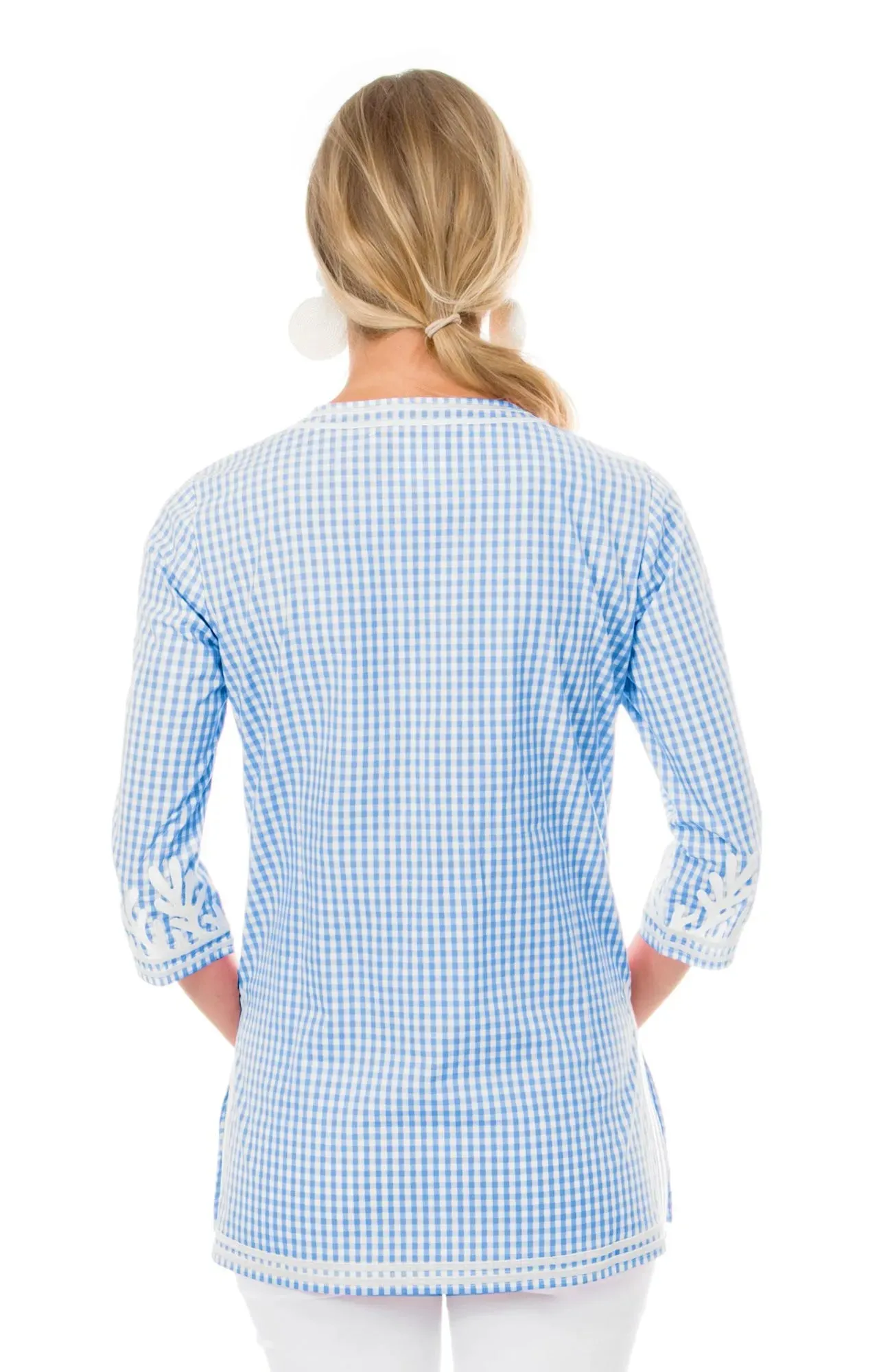 Gretchen Scott | Embroidered Gingham Reef Tunic | Women's