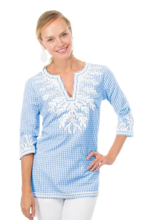 Gretchen Scott | Embroidered Gingham Reef Tunic | Women's