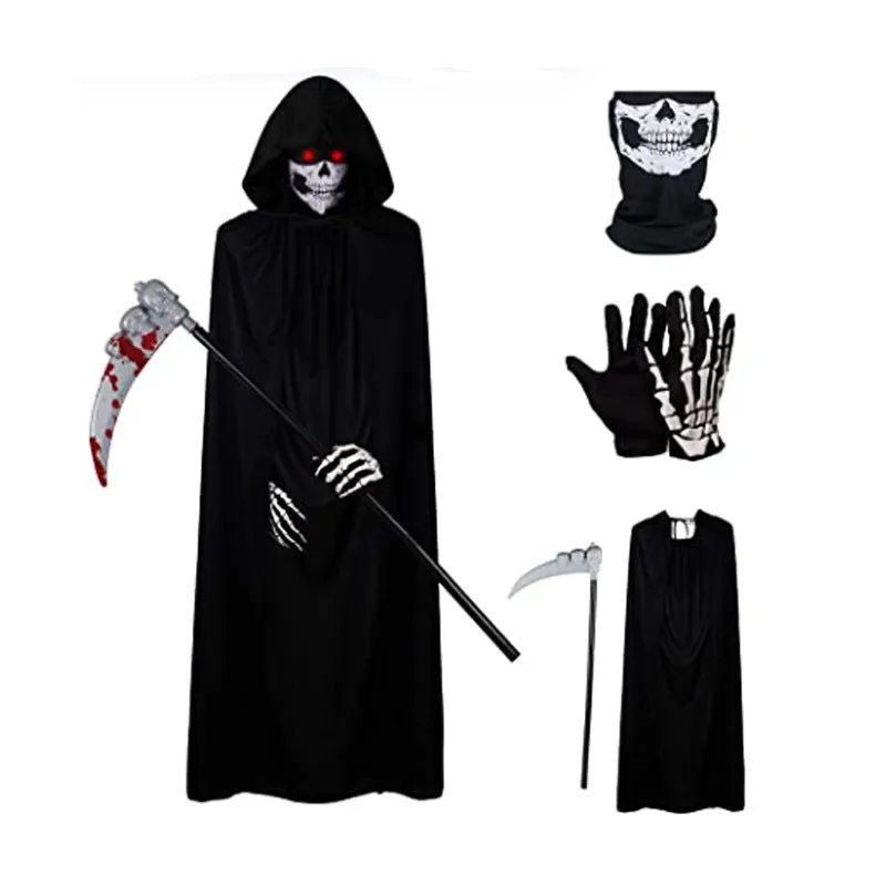 Halloween Party Grim Reaper Black Single Layer Cape