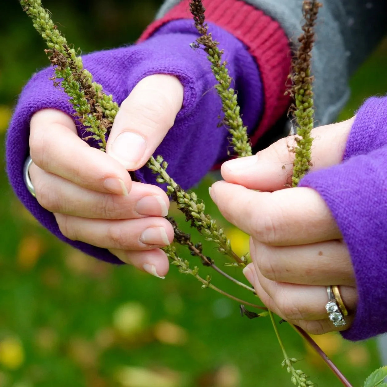 Heather Cashmere Fingerless Gloves