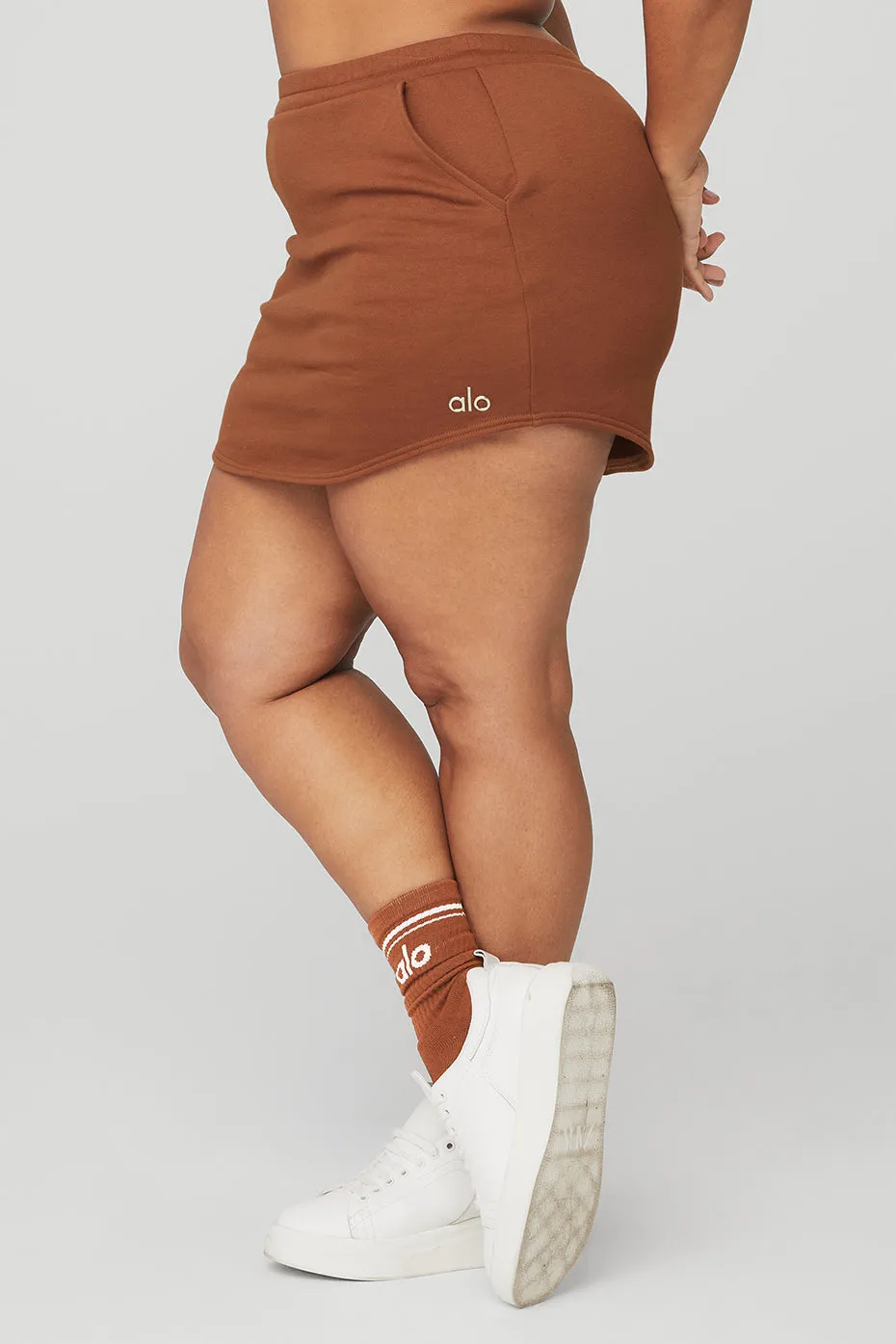 High-Waist Accolade Skirt - Rust