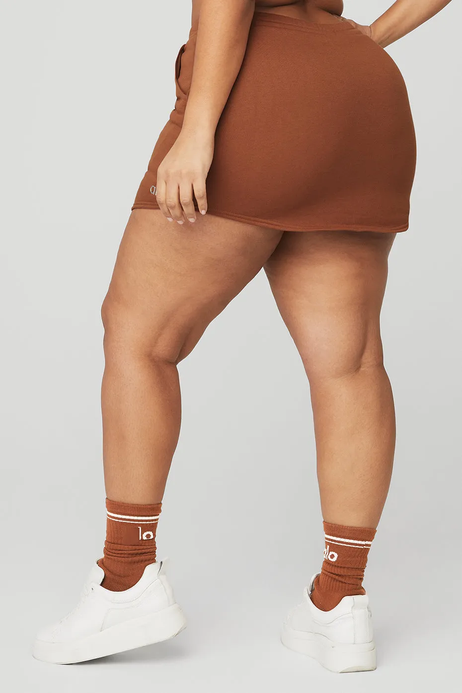 High-Waist Accolade Skirt - Rust