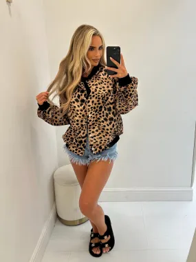 Hudson leopard bomber jacket