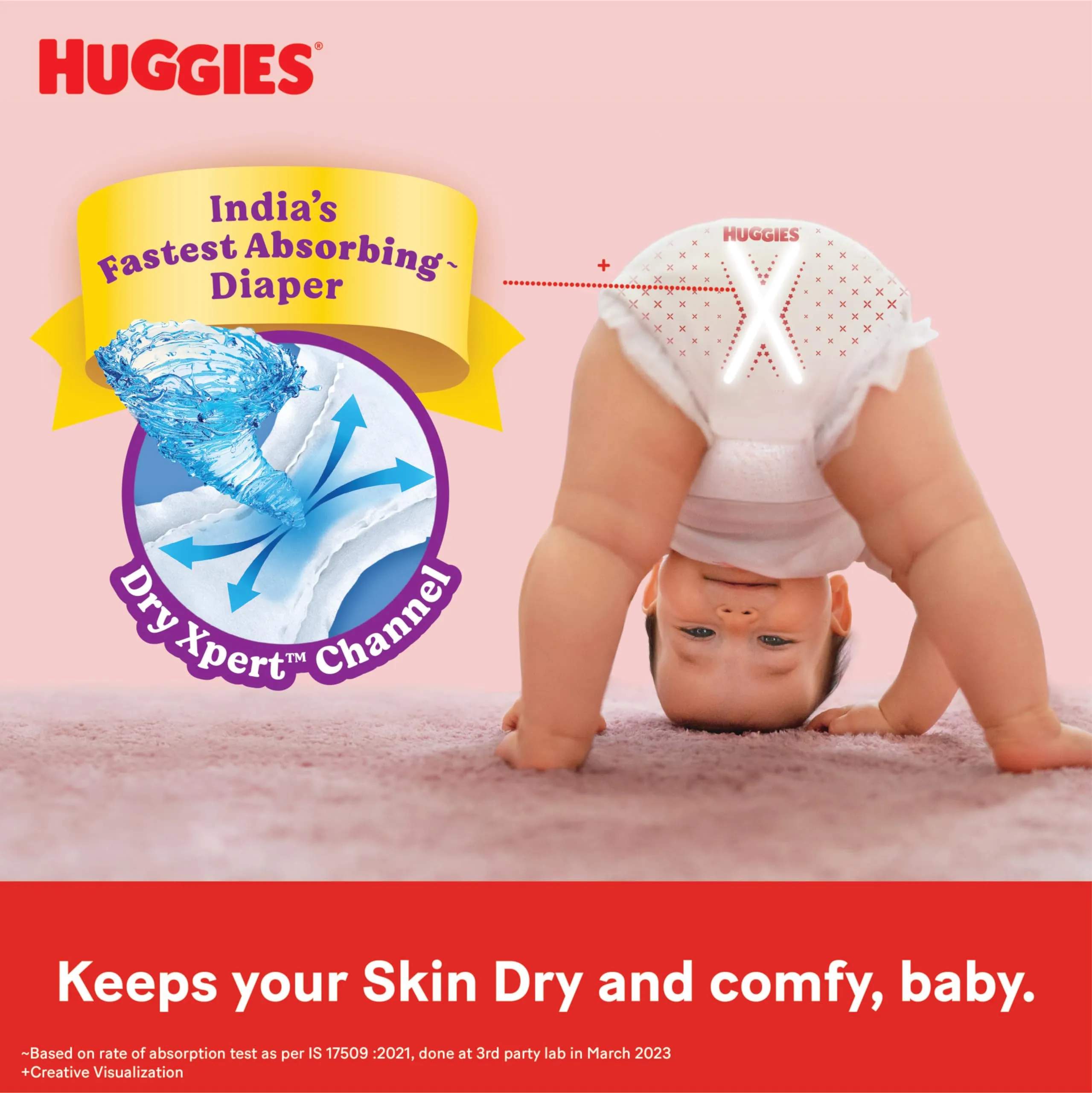 Huggies Complete Comfort Wonder Pants Extra Large (XL) Size (12-17 Kgs) Baby Diaper Pants, 34 count| India's Fastest Absorbing Diaper with upto 4x faster absorption | Unique Dry Xpert Channel