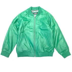 Kashani Mint Green Lambskin Varsity Jacket