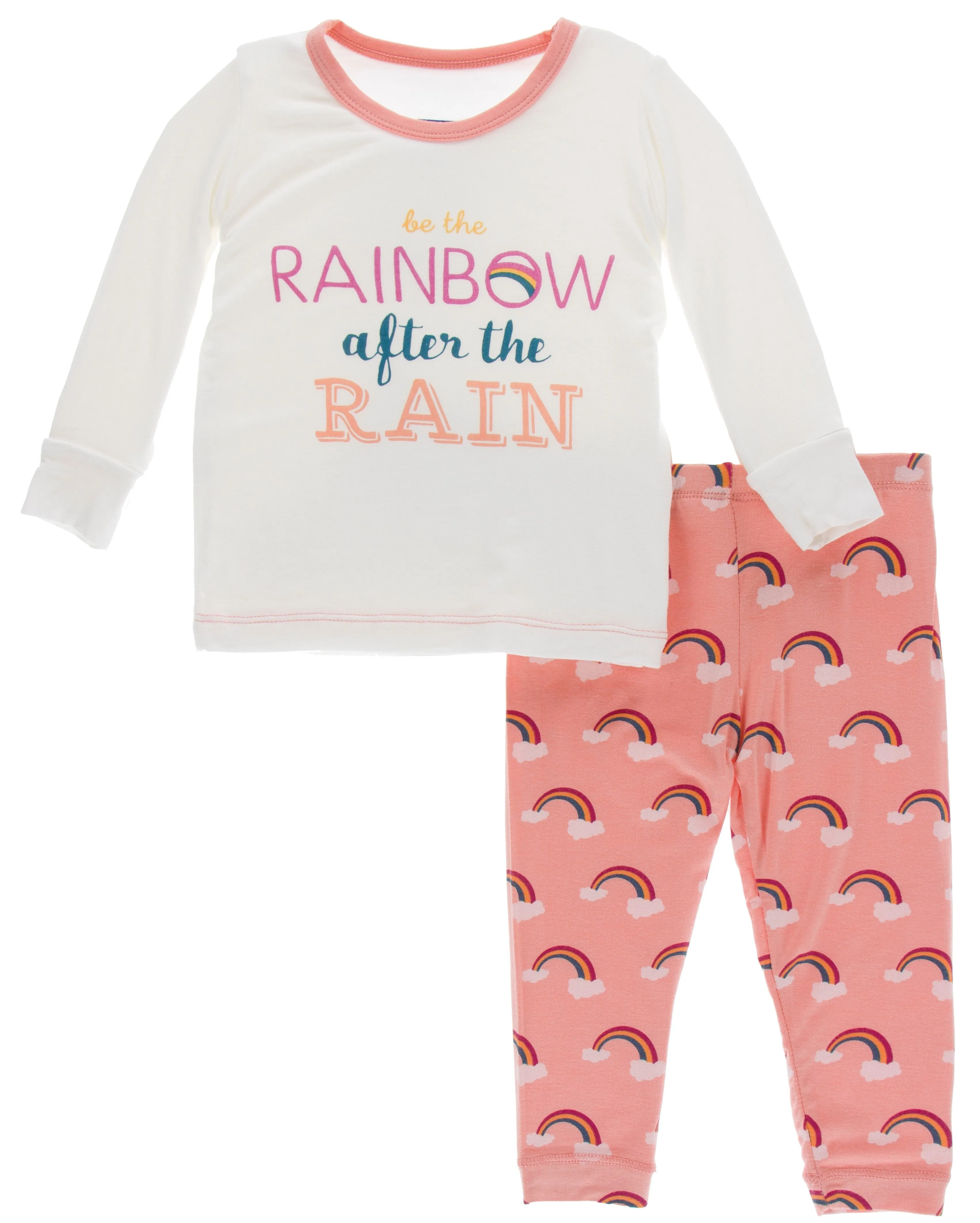 KicKee Pants Blush Rainbow After the Rain L/S Pajama Set