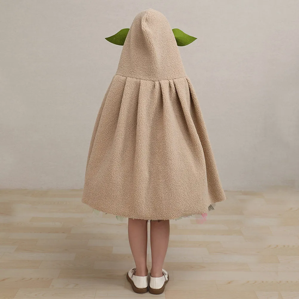 Kids Girls Baby Yoda Cosplay Costume Dress Halloween Carnival Party Disguise Suit