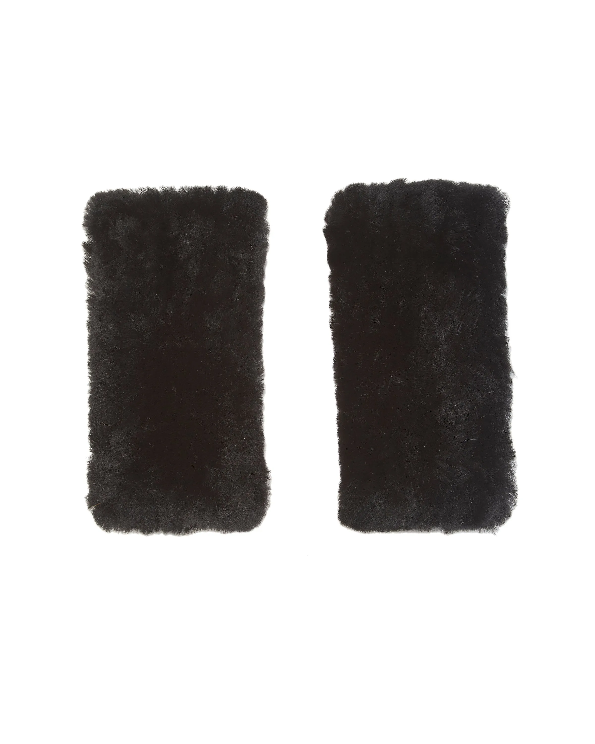 Knitted Shearling Fingerless Gloves