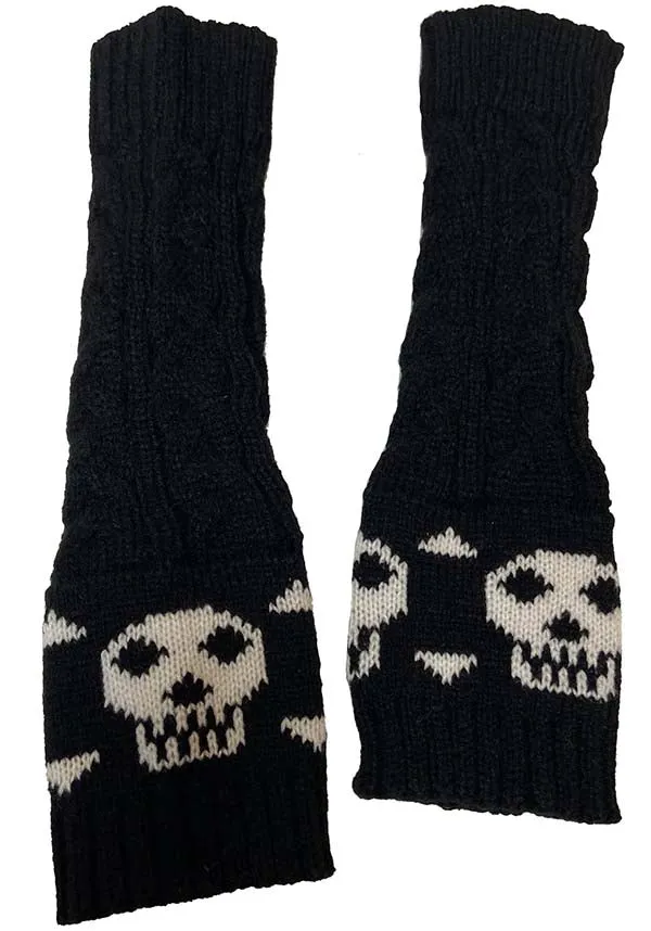 Knitted Skull & Crossbones | FINGERLESS GLOVES