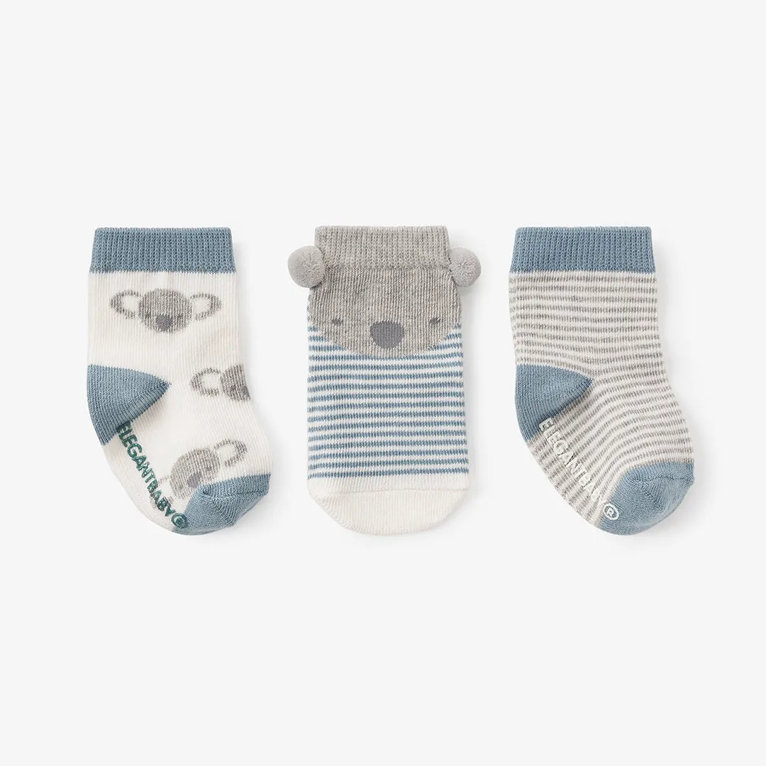 Koala Non Slip Baby Sock Set 3pk