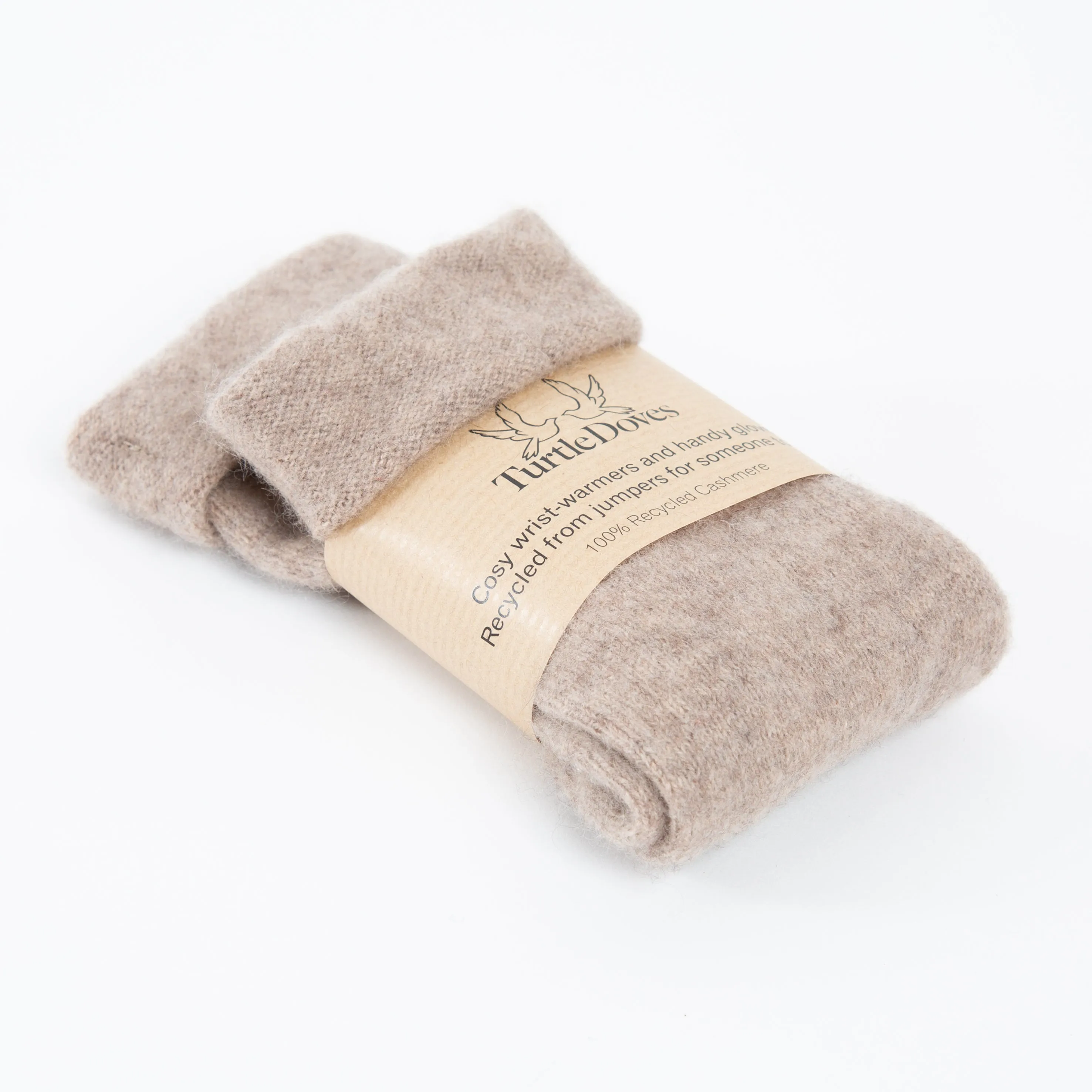 Large Neutral Mix Cashmere Fingerless Gloves