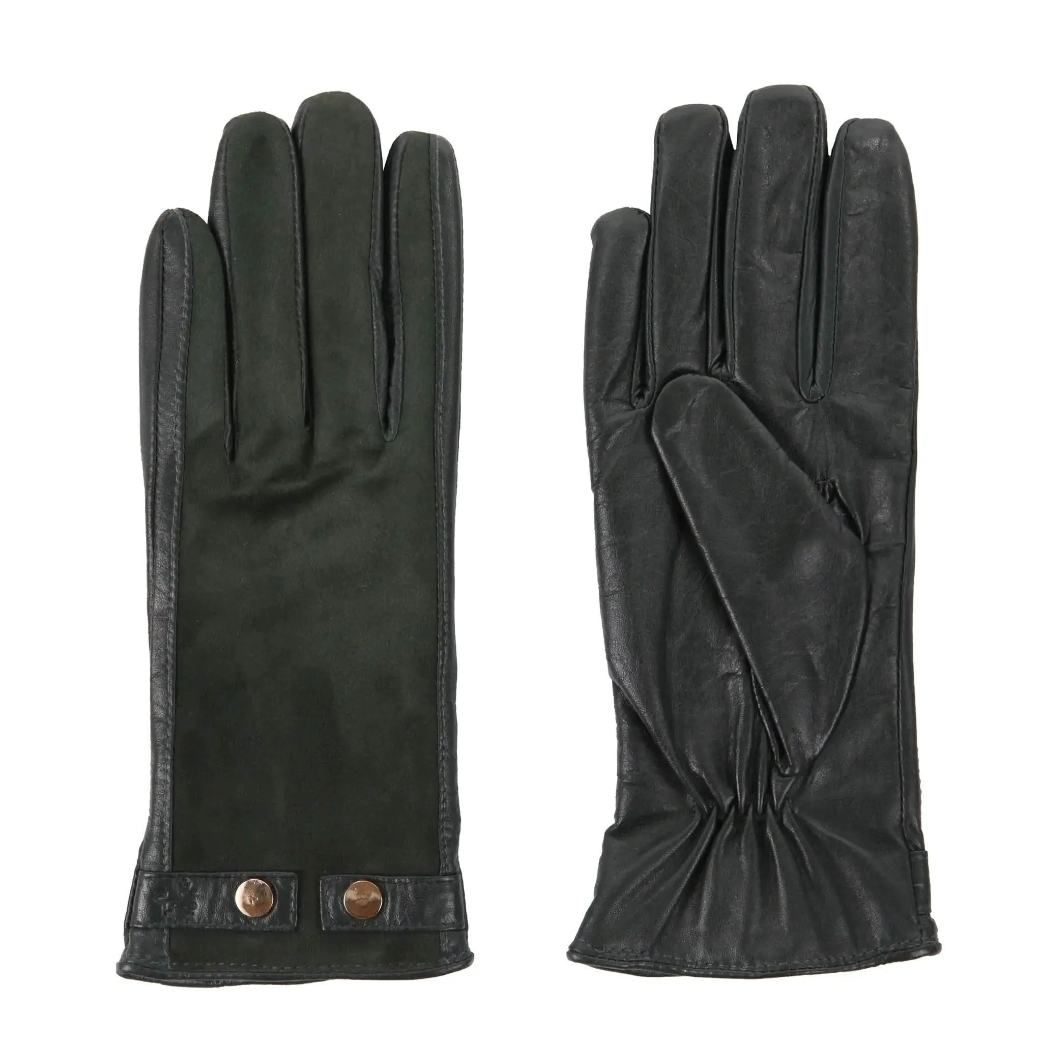 Leather & Suede Racing Green Gloves