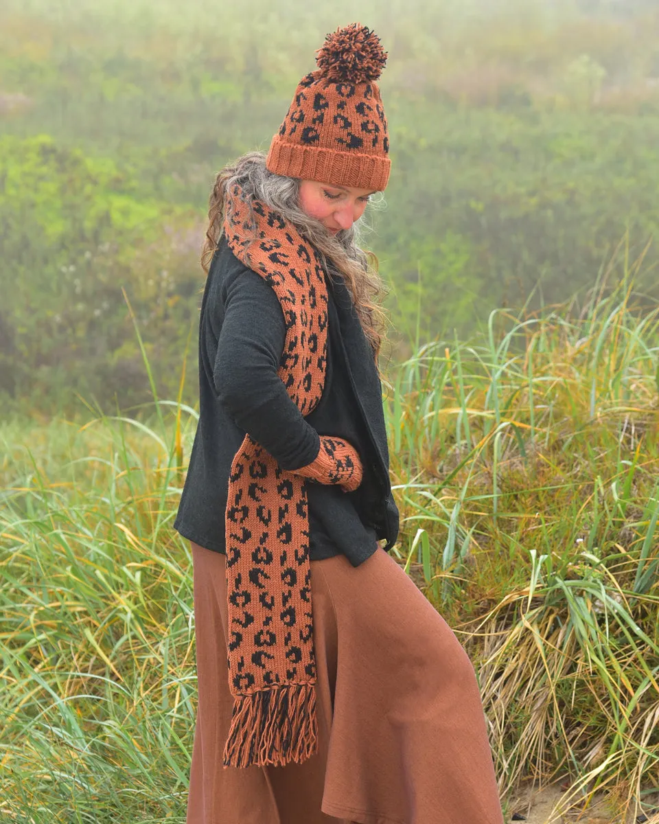 Leopard Beanie with Pom Pom