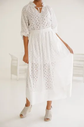 Lily Cotton Anglaise Maxi Skirt