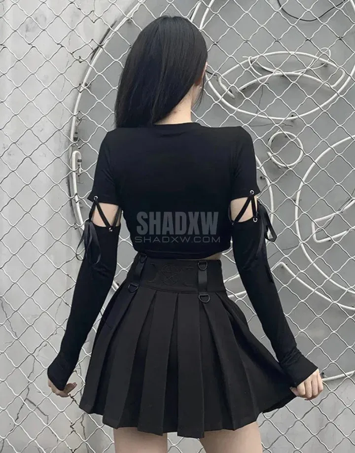 Long Sleeve Gothic Crop Top