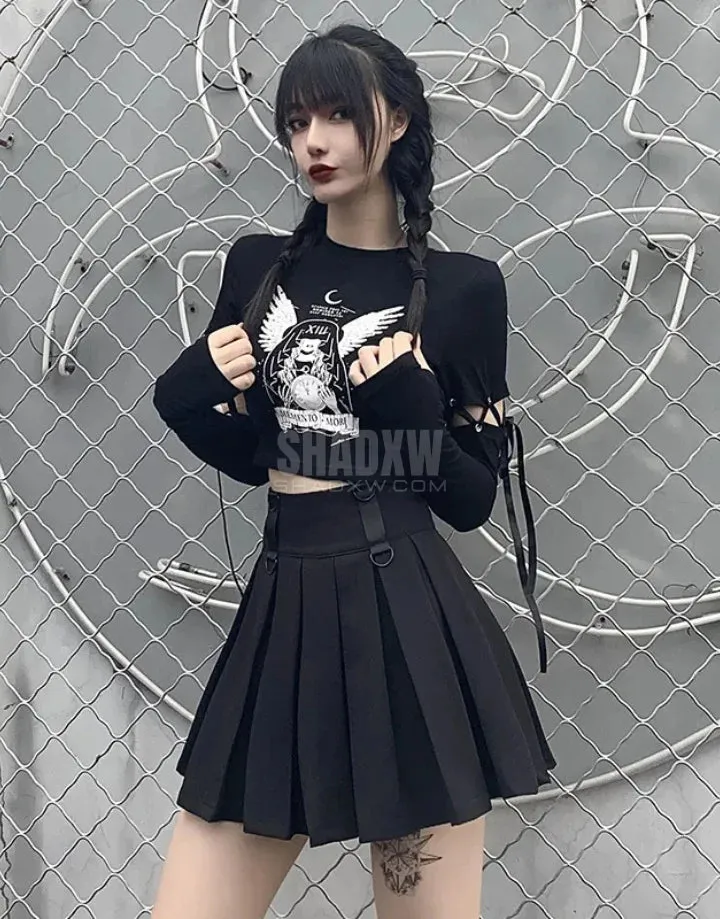 Long Sleeve Gothic Crop Top