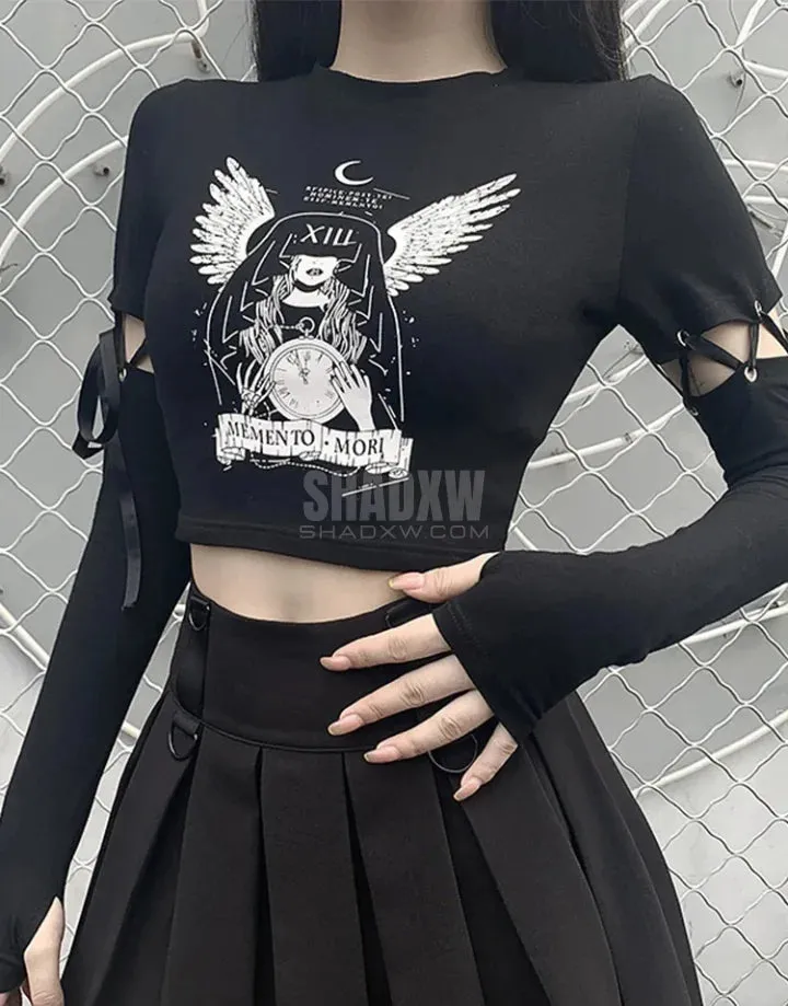 Long Sleeve Gothic Crop Top