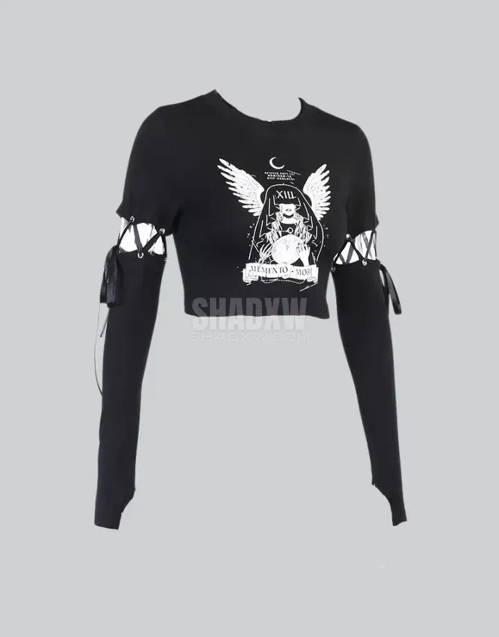 Long Sleeve Gothic Crop Top