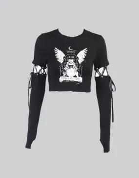 Long Sleeve Gothic Crop Top