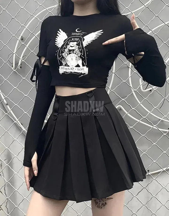 Long Sleeve Gothic Crop Top