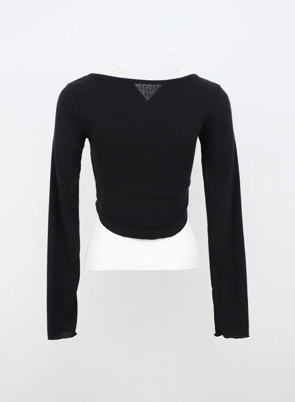 Long Sleeve Square Neck Crop Tee CN303