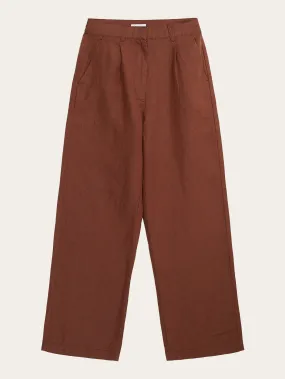 Loose natural linen pants - Tiramisu