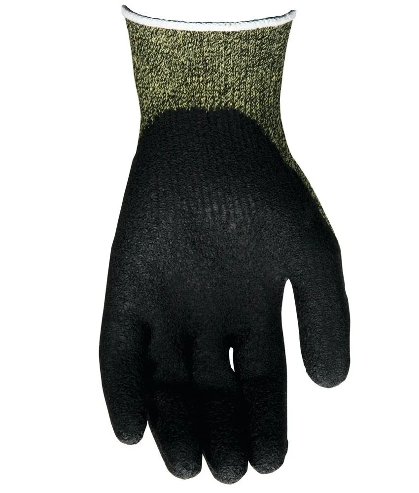 MCR Safety Cut Pro 9389 Kevlar Cut Resistant Work Gloves with Latex Coated Palm and Fingertips, Green, 1 Pair