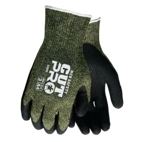 MCR Safety Cut Pro 9389 Kevlar Cut Resistant Work Gloves with Latex Coated Palm and Fingertips, Green, 1 Pair