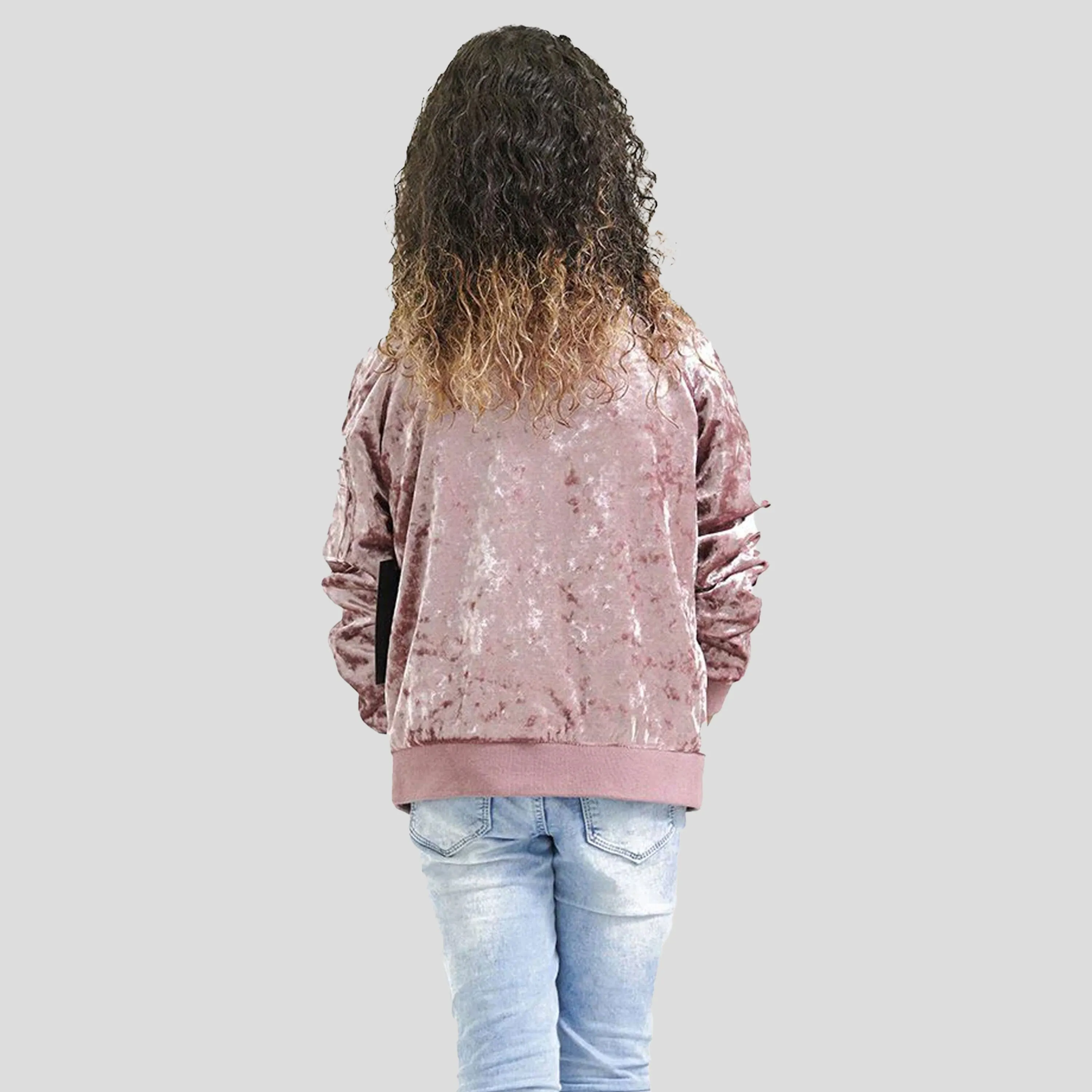 Members Only Girl's Crushed Velvet Bomber Jacket