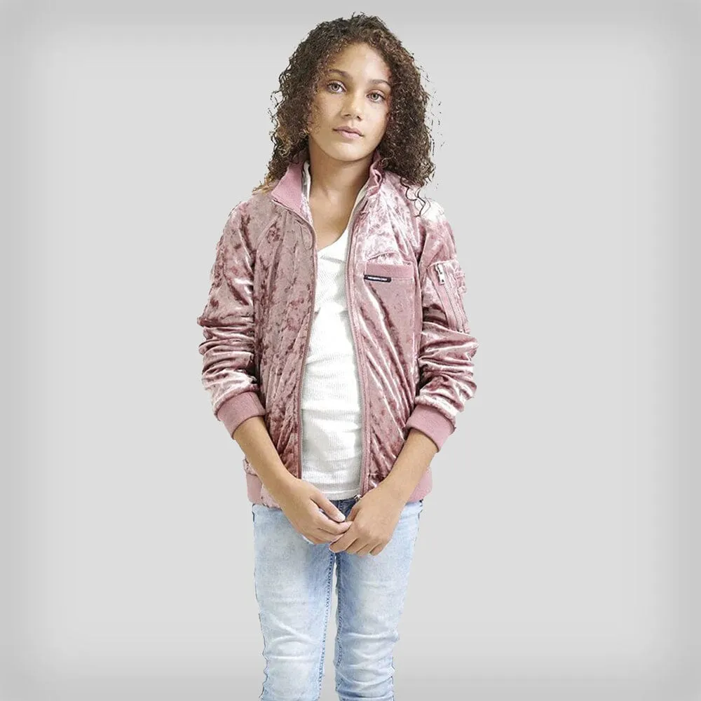 Members Only Girl's Crushed Velvet Bomber Jacket