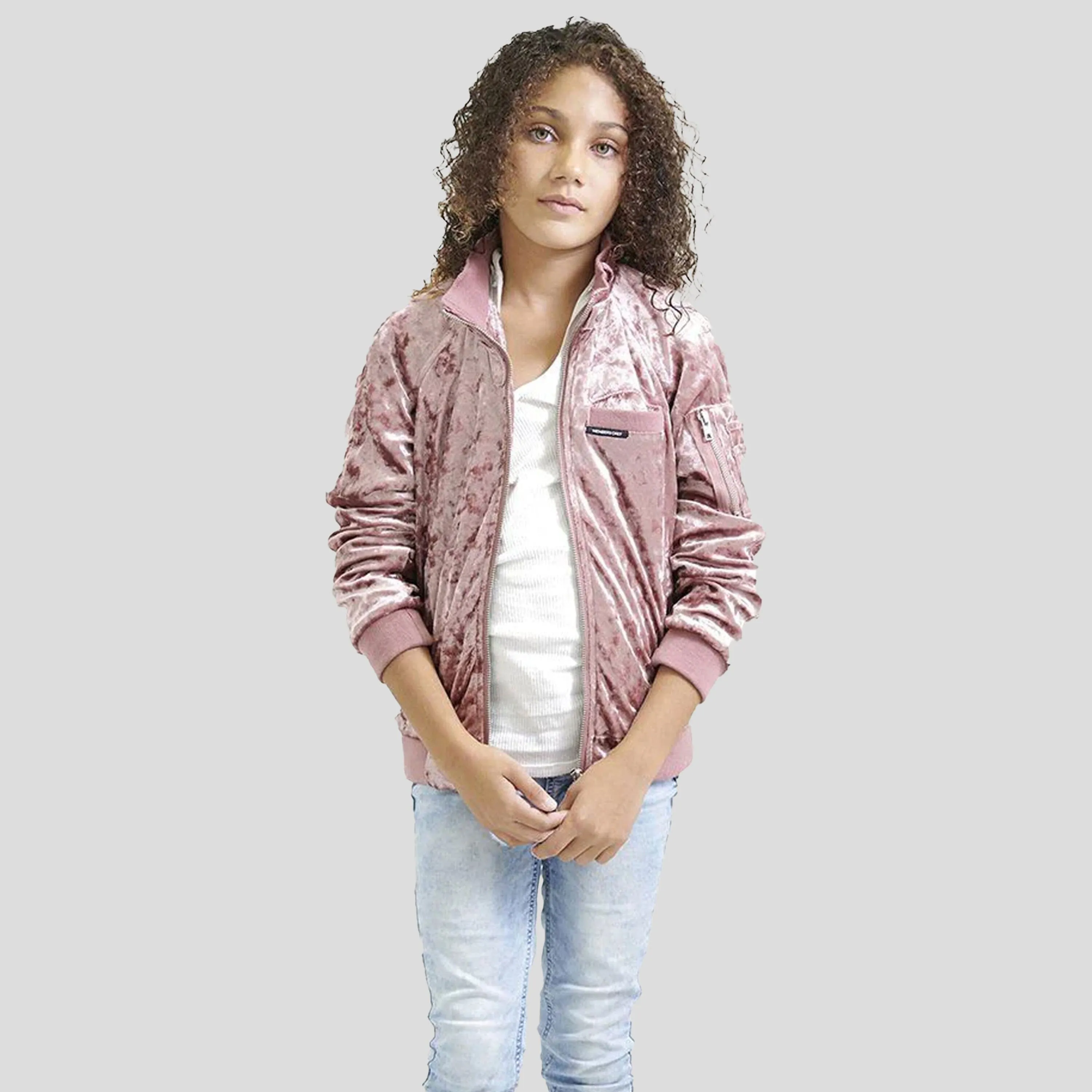 Members Only Girl's Crushed Velvet Bomber Jacket