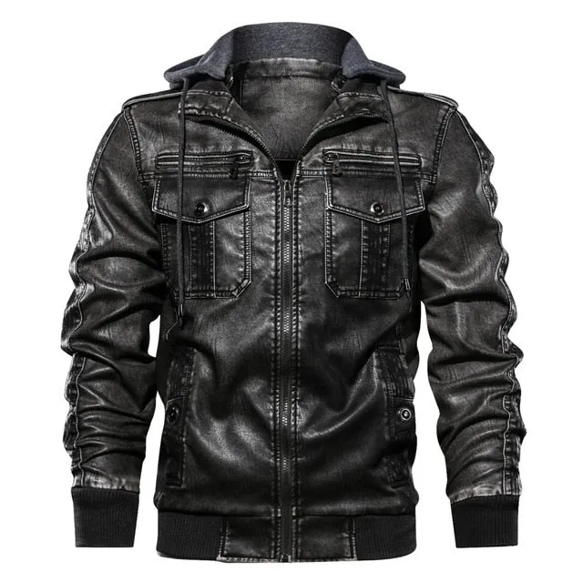 Men PU Military Jacket Casual Army Fitness Leather Coats Bomber Anti-Leather Jackets European size Dropshipping