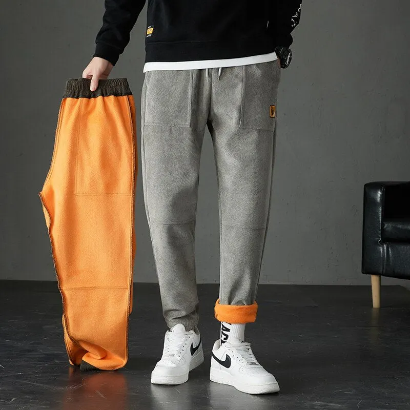 Men Winter Pants Classic super Warm Thick Pants cashmere Trousers