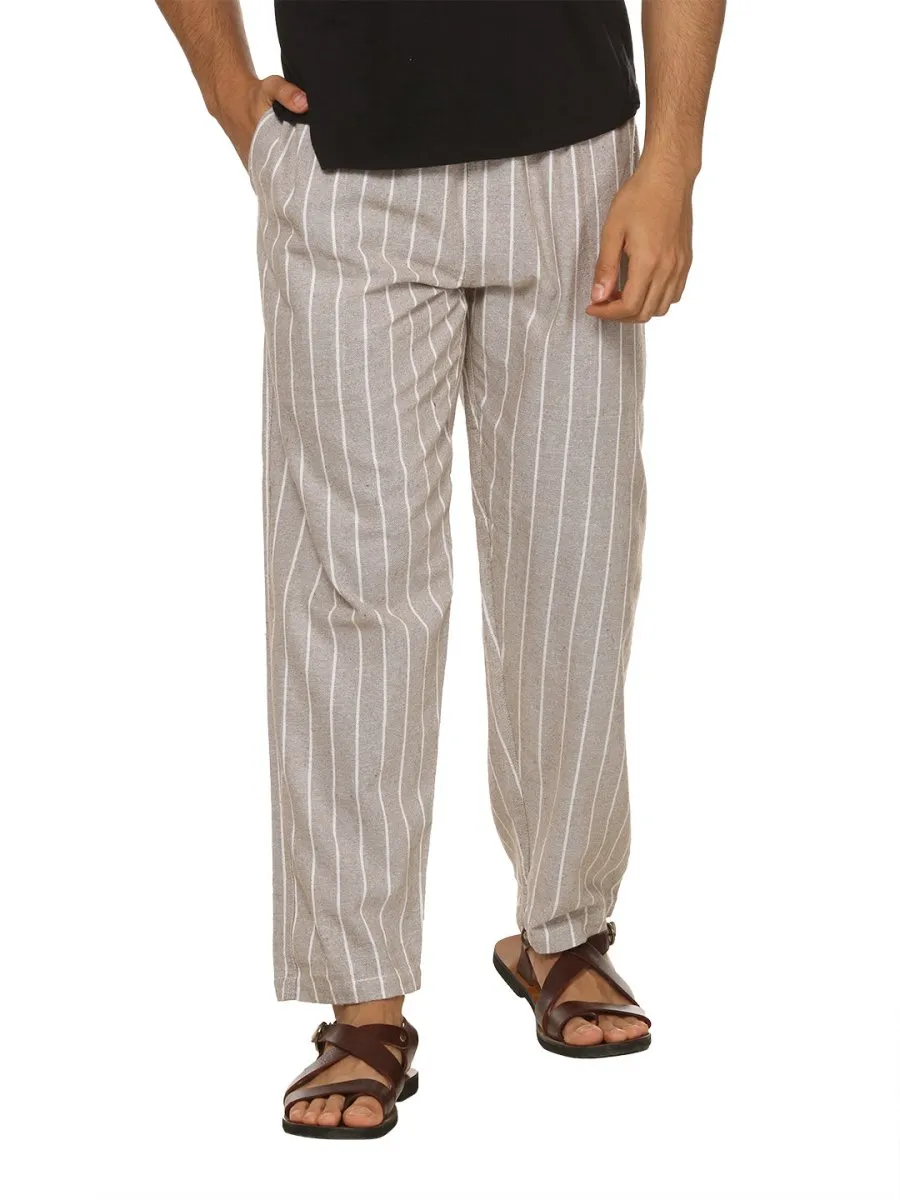 Men's Lounge Pant | Grey Stripes | Fits Waist Size 28" to 36"