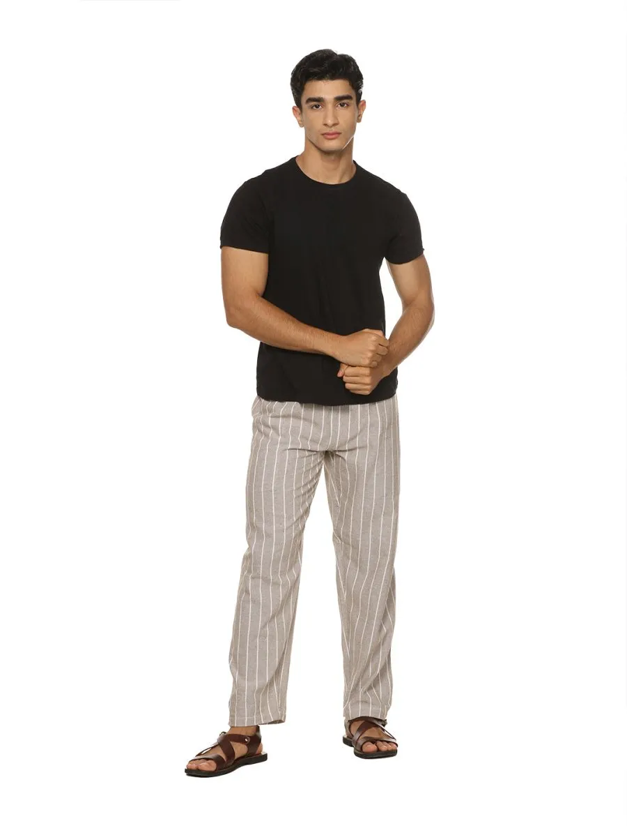 Men's Lounge Pant | Grey Stripes | Fits Waist Size 28" to 36"