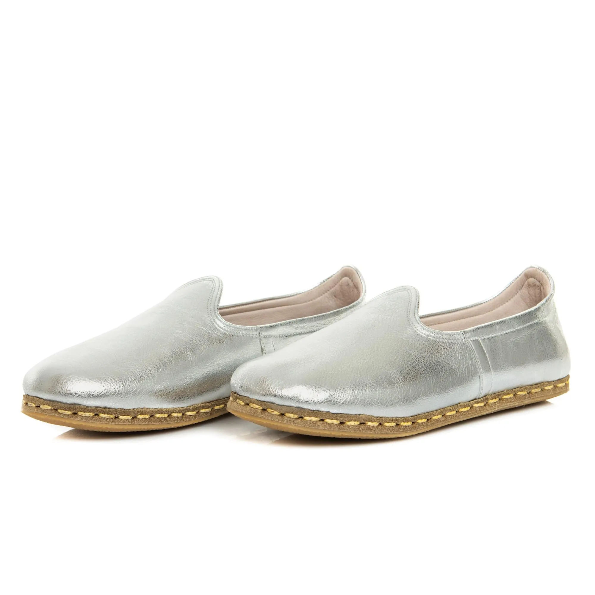 Men's Silver Slip On Shoes