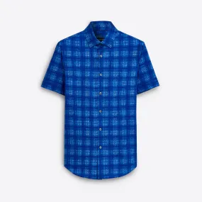 MILES Windowpane Check OoohCotton Short Sleeve Shirt