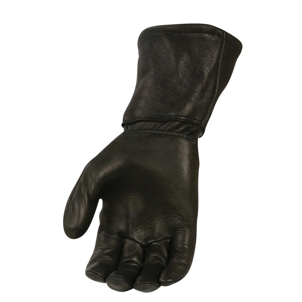 Milwaukee Leather Men's Gauntlet Motorcycle Hand Gloves- Black Deerskin Long Cuff Thermal Lined Leather Palm - G317