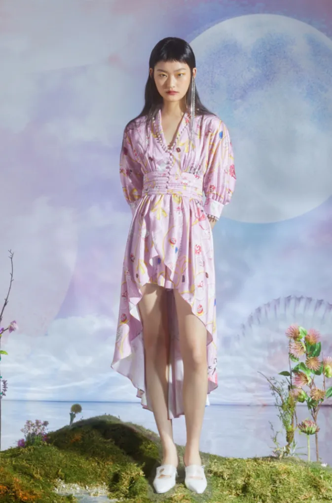 Mukzin | Irregular Pink Dress and Shorts Set - Dragon Scale Pavilion