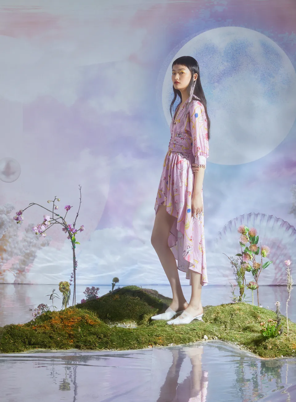 Mukzin | Irregular Pink Dress and Shorts Set - Dragon Scale Pavilion