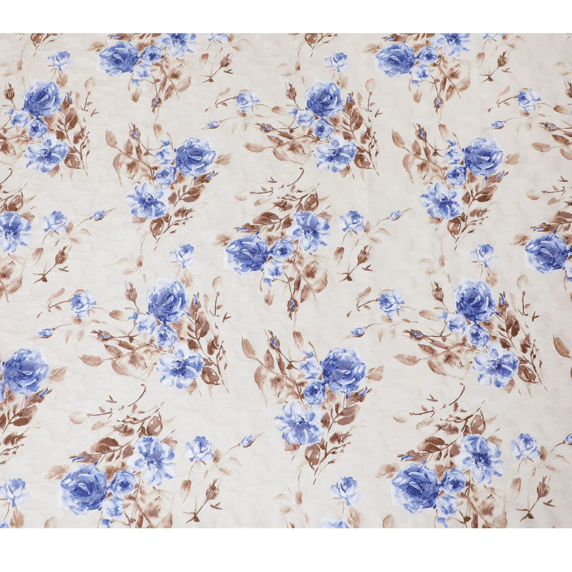 Off white uragiri cotton voile fabric with same tone jacquard having multicolor print in floral design-D17039