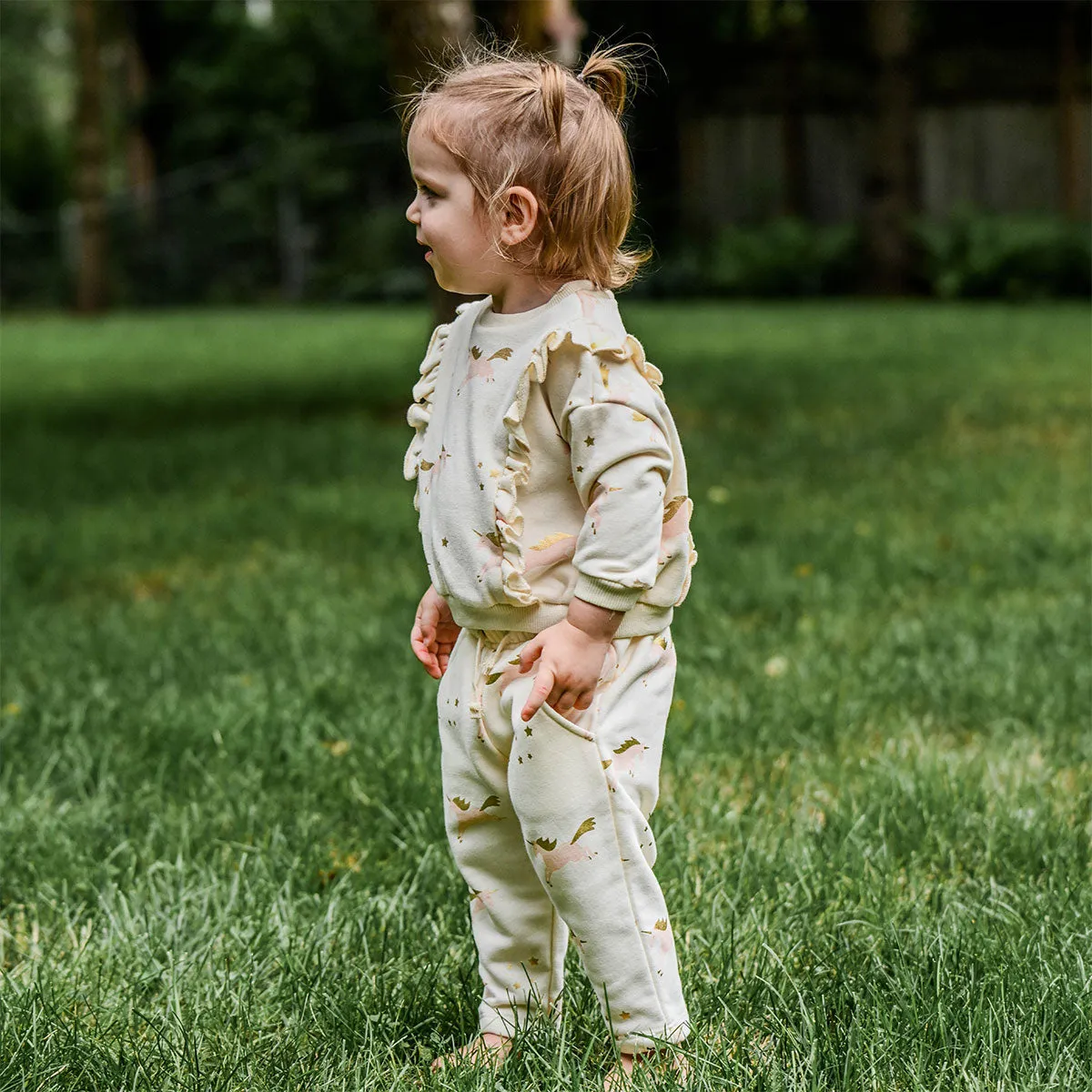 oh baby! Pocket Jogger - Unicorn Print - Vanilla