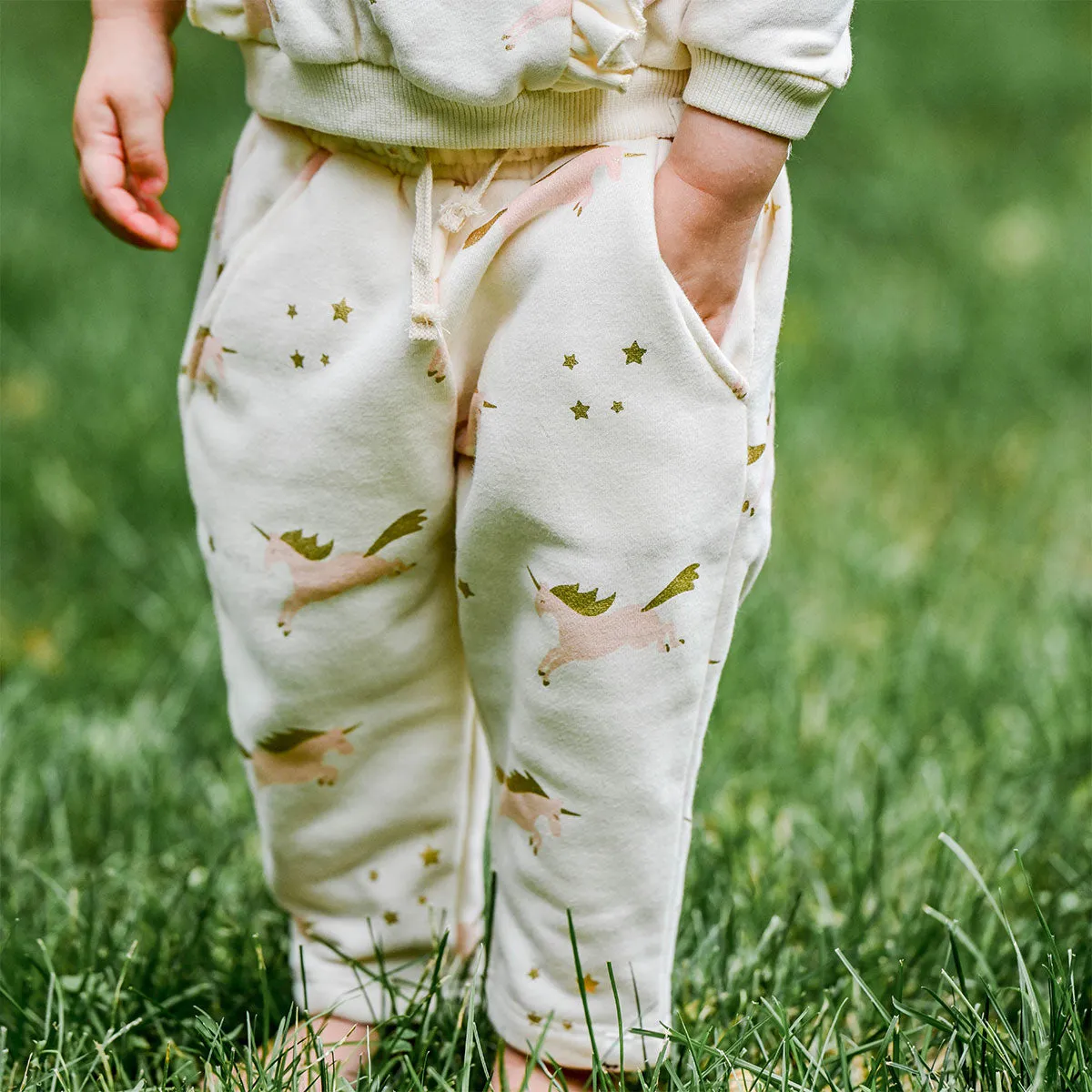 oh baby! Pocket Jogger - Unicorn Print - Vanilla