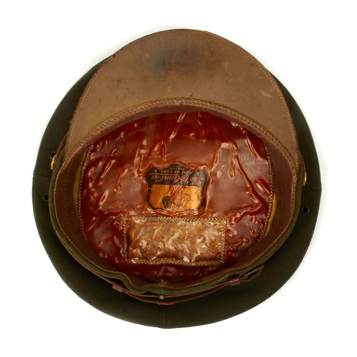 Original U.S. WWII USAAF Named Officer Crush Cap by Columbia Flight