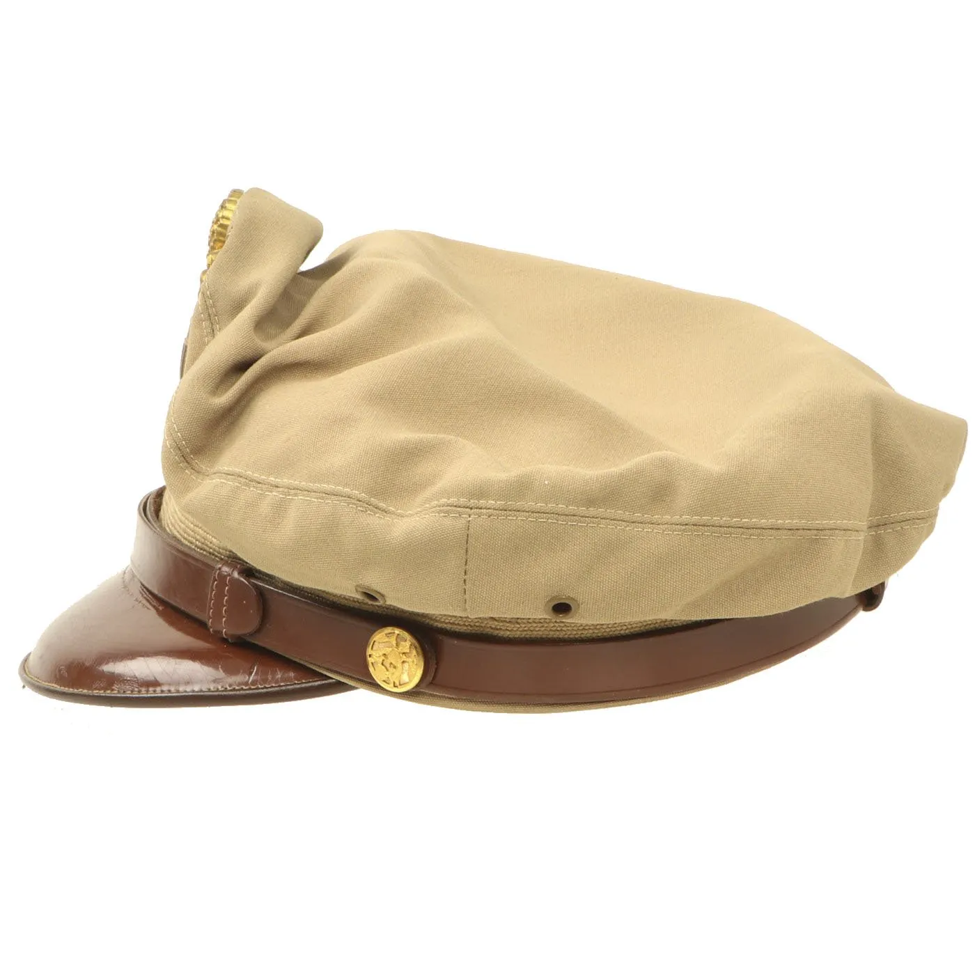 Original U.S. WWII USAAF Officer Summer Khaki Crush Cap by Imperial - Size 7 1/4