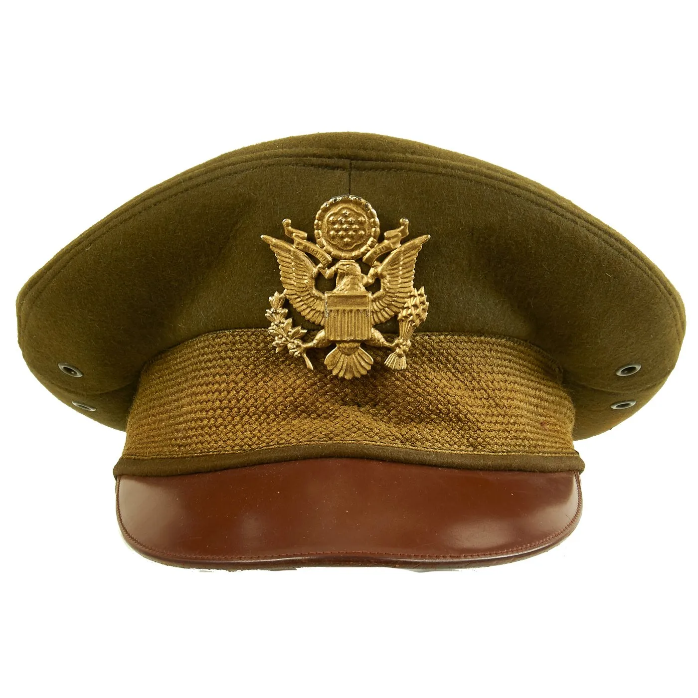 Original U.S. WWII USAAF Officer Visor Service Crush Cap