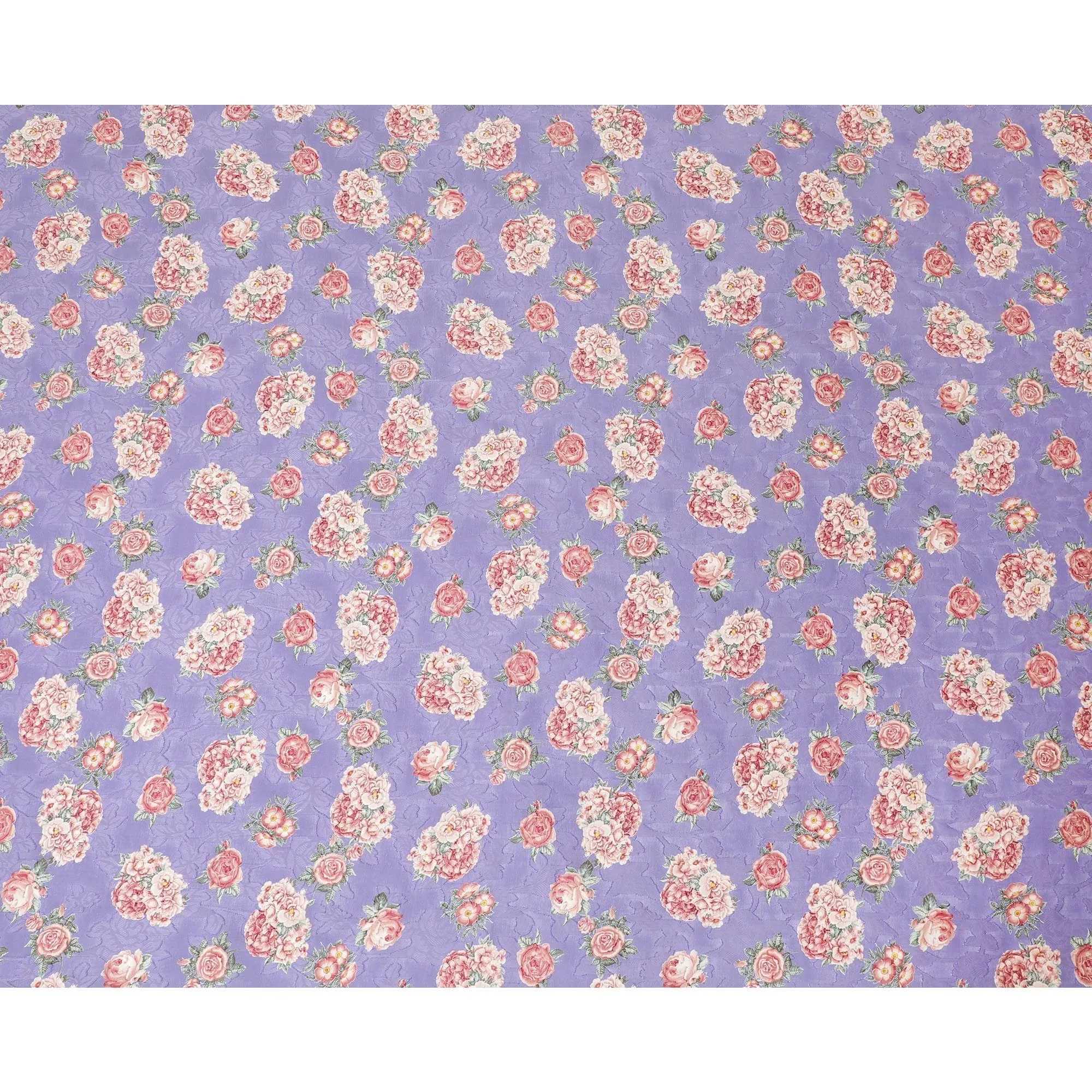 Purple uragiri cotton voile fabric with same tone jacquard having multicolor print in floral design-D10053